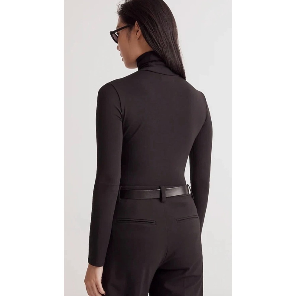 Madewell Black Fitted Long Sleeve Turtleneck Bodysuit Size S - Picture 2 of 11